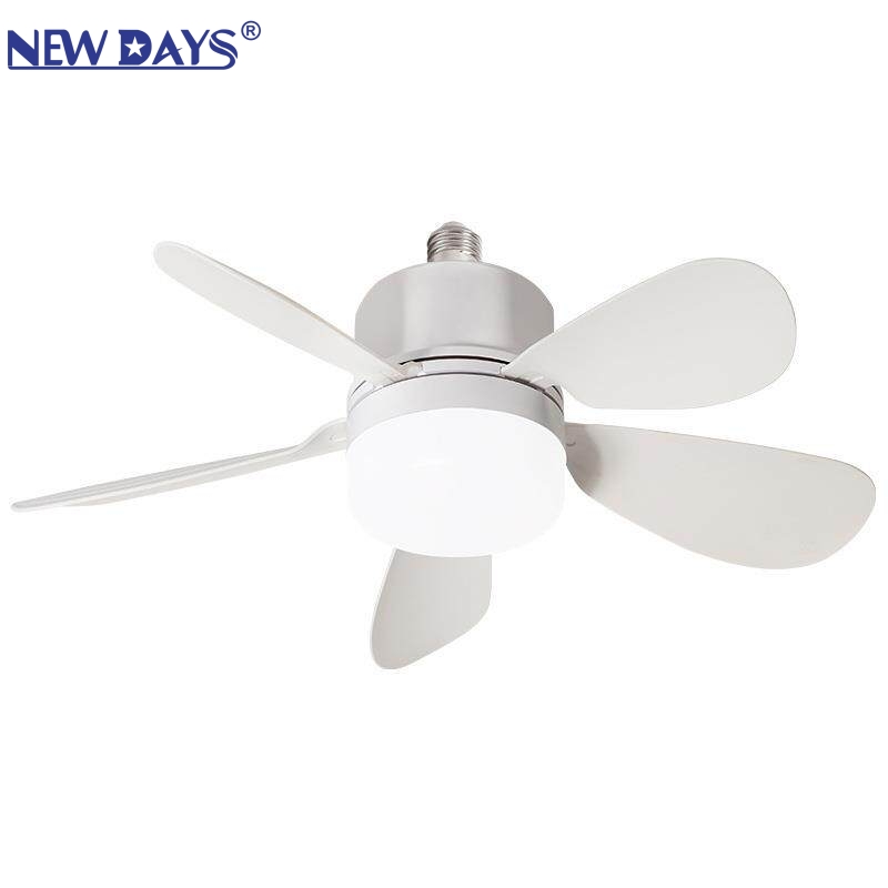NEWDAYS brand's cross-border new E27 screw socket hexagonal five-blade detachable blade fan light strip remote control, outdoor courtyard energy-saving lighting dimming