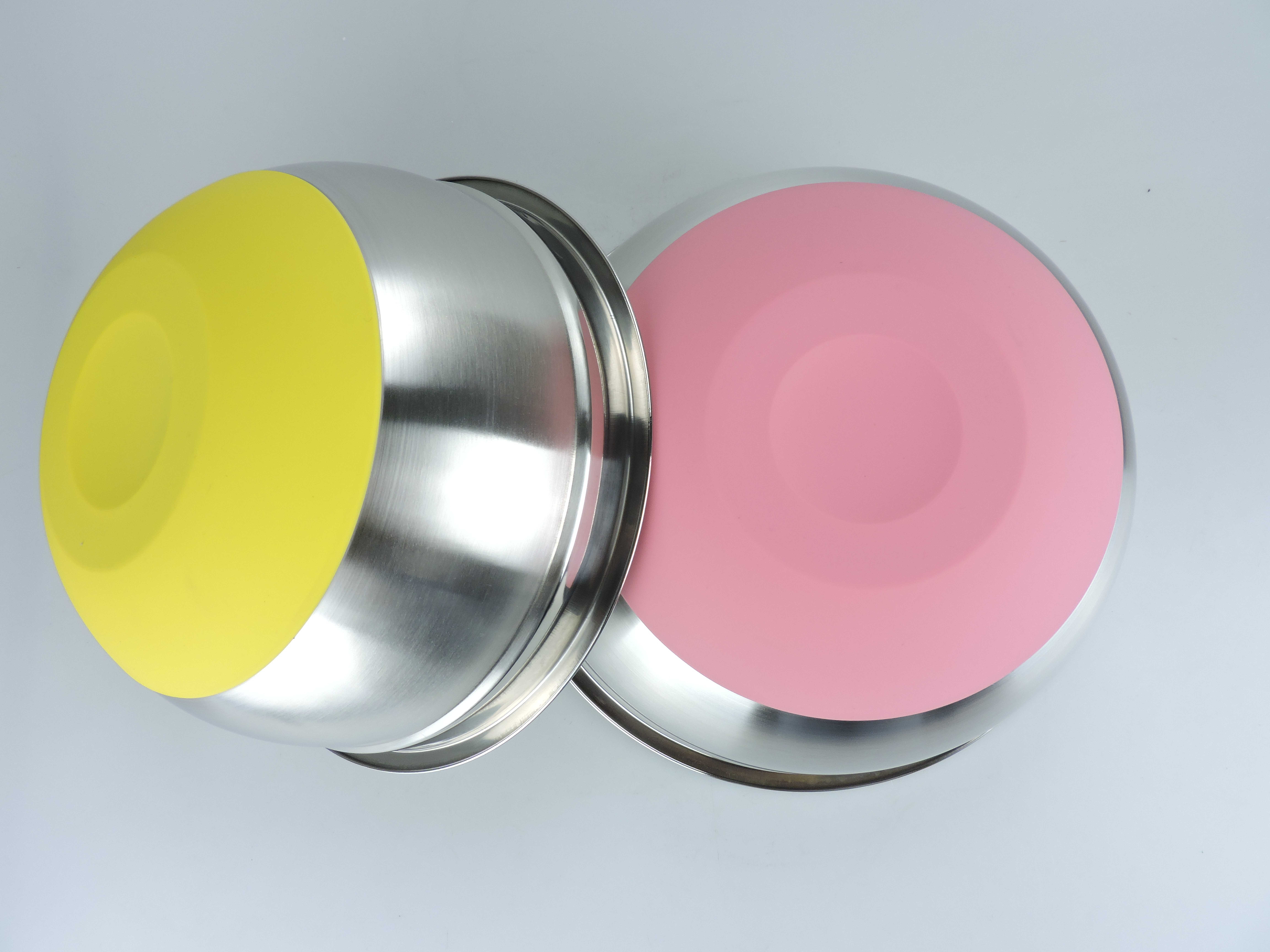 201不锈钢沙拉盆家用碗彩色硅胶盖 多规格组合可选详情3