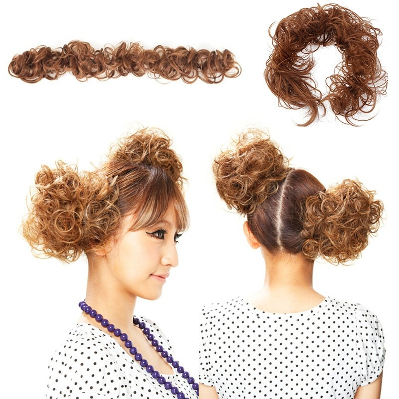 Foreign trade wigs and headwear, female caterpillar coiled hair bags, coiled hair, high-temperature silk long curly hair strands, hair extensions, cross-border hair Application Scenario