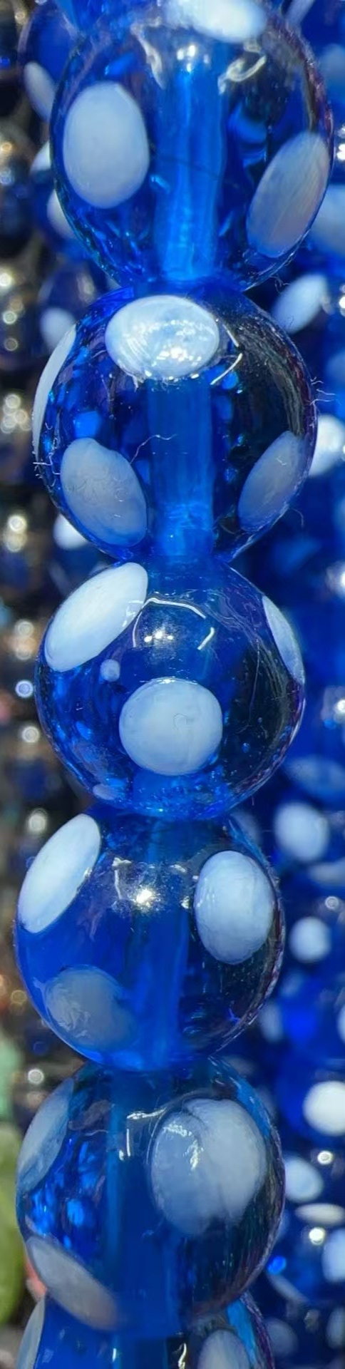 工艺品 玉器工艺品 传统手工艺品  ，琉璃珠，12厘斑点圆珠