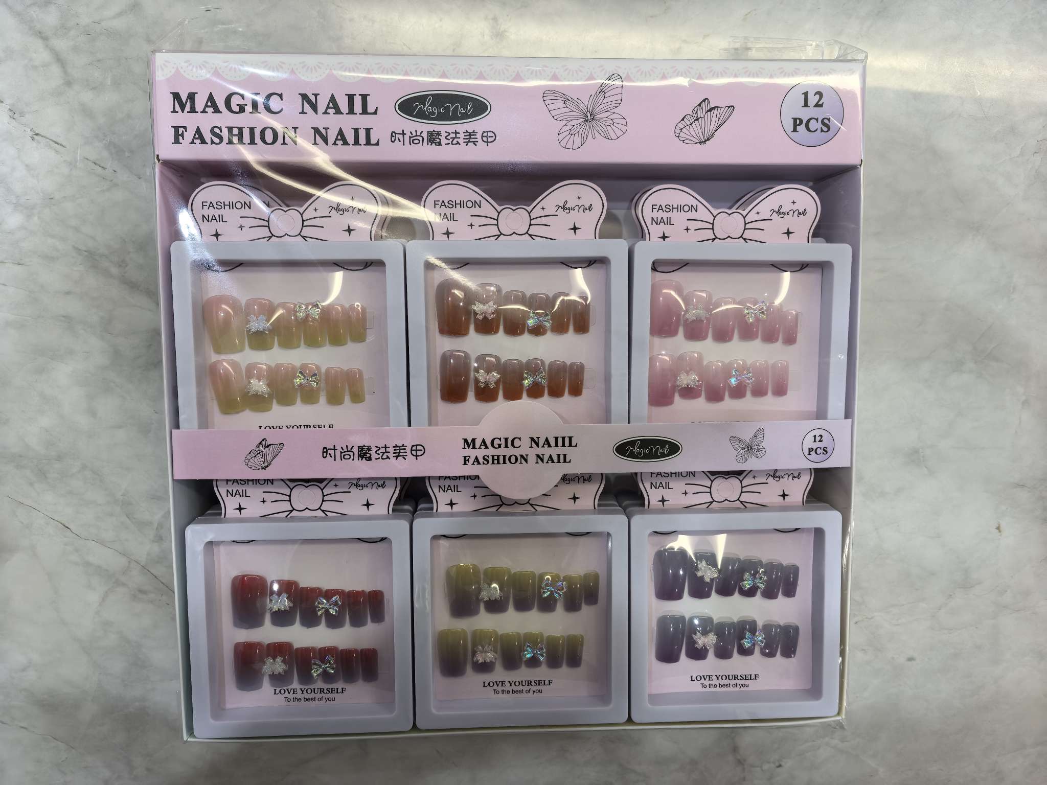 Cat's eye wearable nail with diamond accessories, artificial nails, handcrafted nail display boxes, various styles and types of nails detail image 3