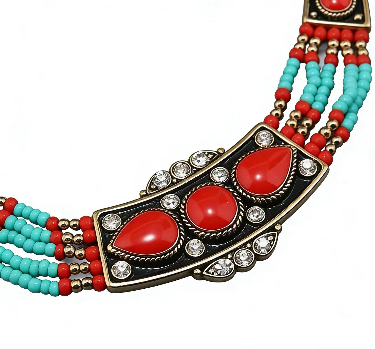 2026复古流行欧美风尼泊尔波西米亚风民族风时尚项链白底实物图