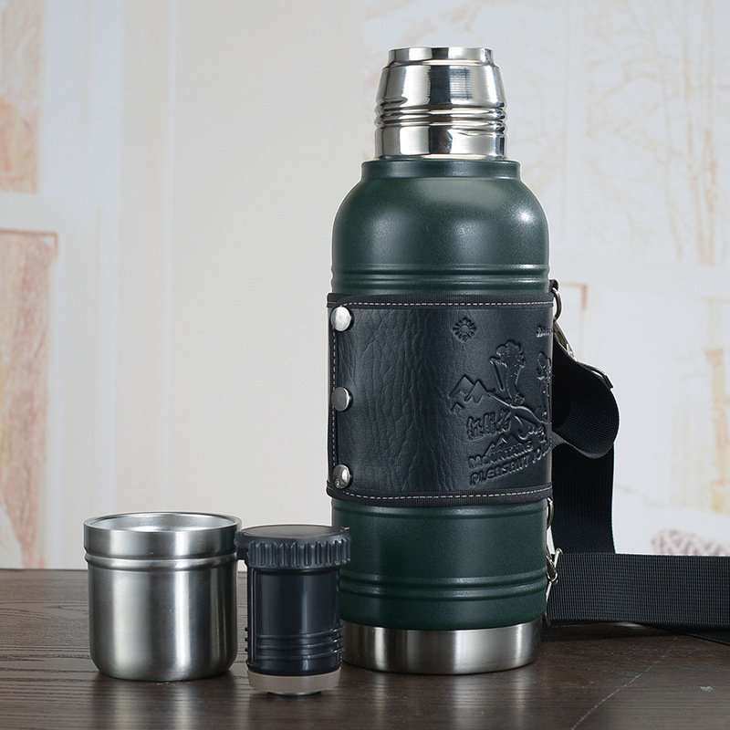 High-end business portable large-capacity 304 stainless steel insulated kettle, portable with a backpack, insulated and chilled cup, vacuum cup pic 10
