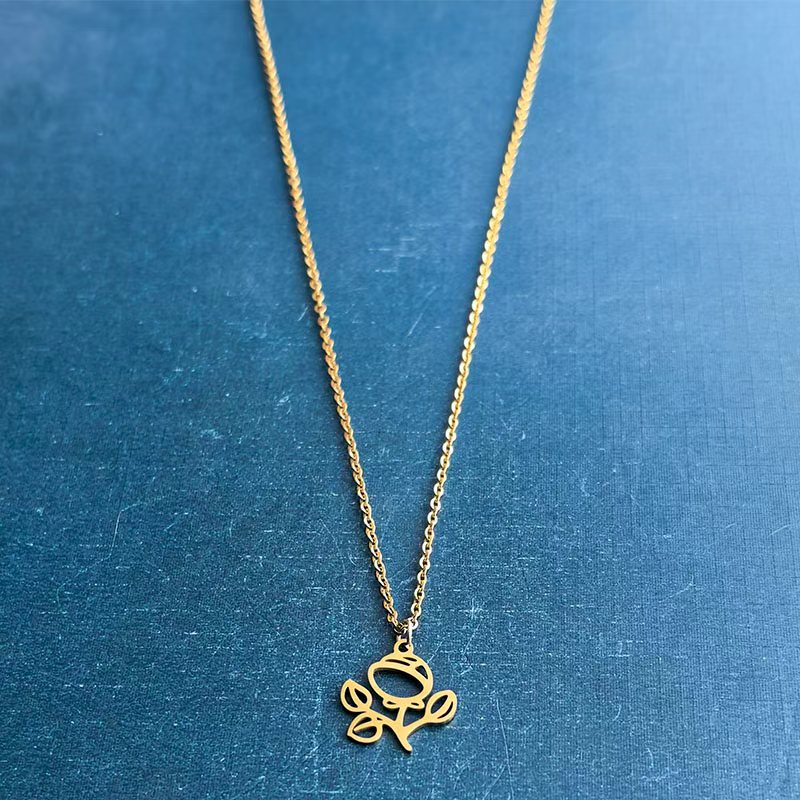 Cross-border foreign trade stainless steel titanium steel rose bracelet pendant necklace DIY jewelry accessories, personalized, trendy and fashionable Application Scenario