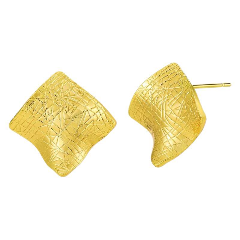 European and American ins style, irregular and uneven design, French retro stud short stainless steel earrings detail image 3