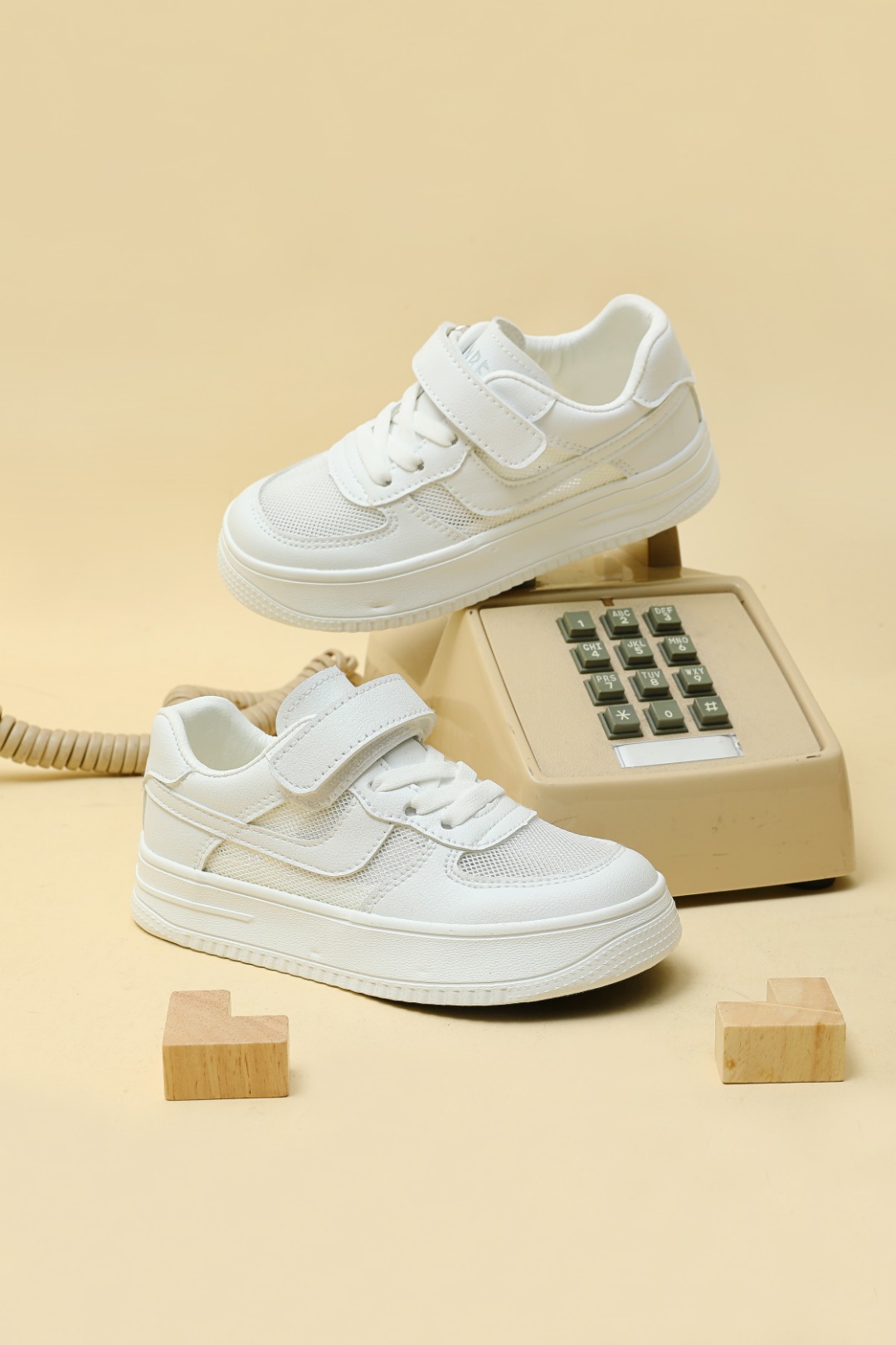 Renben canvas shoes for children, summer breathable mesh shoes, white sneakers Specification image