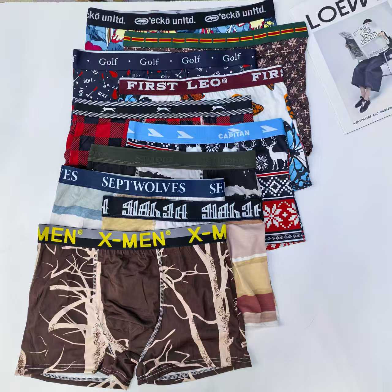 1461# Men's underwear for export to the Middle East and Africa. Men's briefs are comfortable and breathable. Colorful printed briefs for men. QNI details Picture