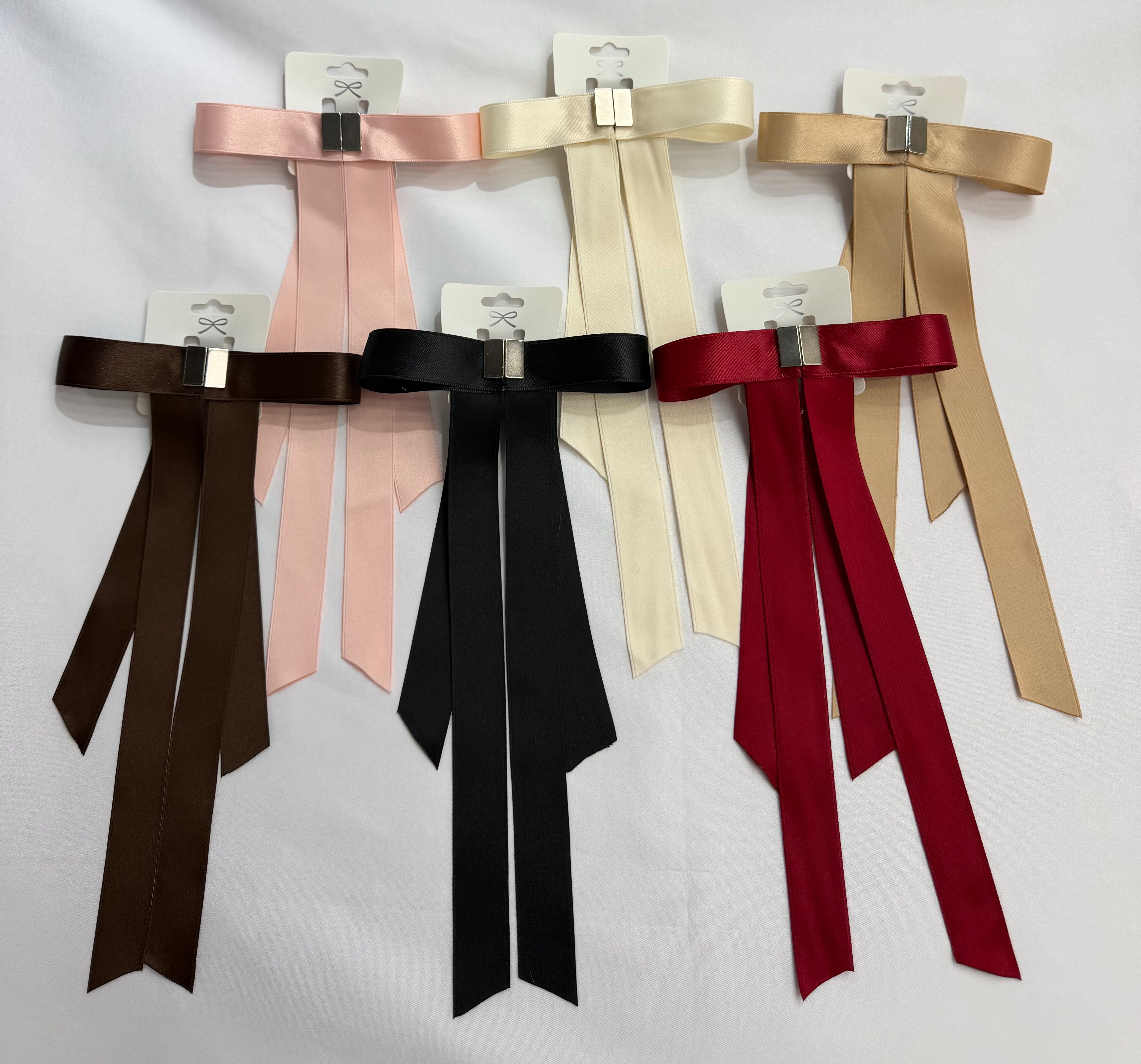 Ribbon bow hair accessory, pink cute hair clip, fashionable decorative hair accessory Specification image