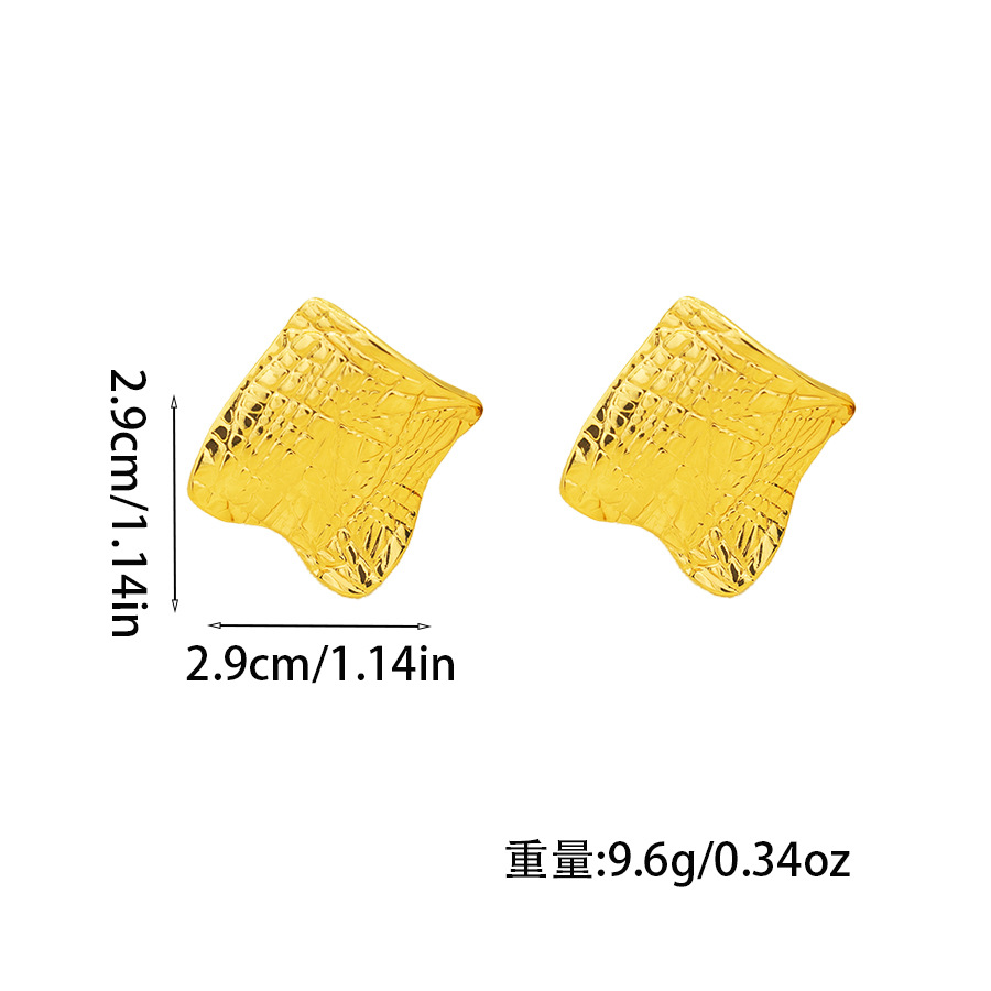 European and American ins style, irregular and uneven design, French retro stud short stainless steel earrings Specification image