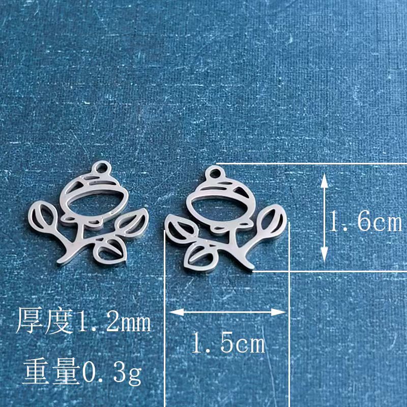 Cross-border foreign trade stainless steel titanium steel rose bracelet pendant necklace DIY jewelry accessories, personalized, trendy and fashionable detail image 2