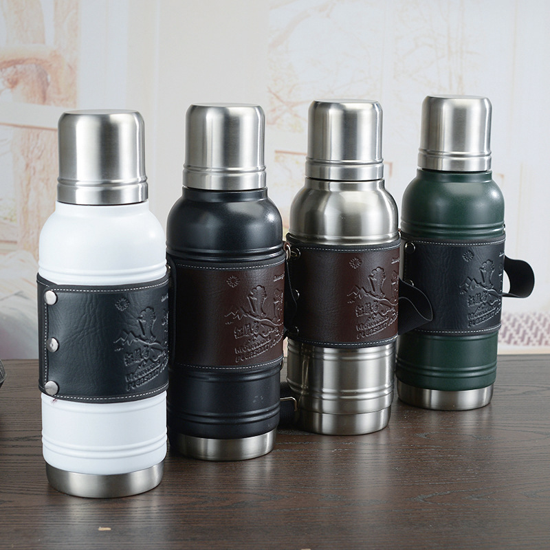 High-end business portable large-capacity 304 stainless steel insulated kettle, portable with a backpack, insulated and chilled cup, vacuum cup