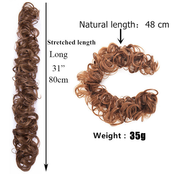 Foreign trade wigs and headwear, female caterpillar coiled hair bags, coiled hair, high-temperature silk long curly hair strands, hair extensions, cross-border hair details Picture