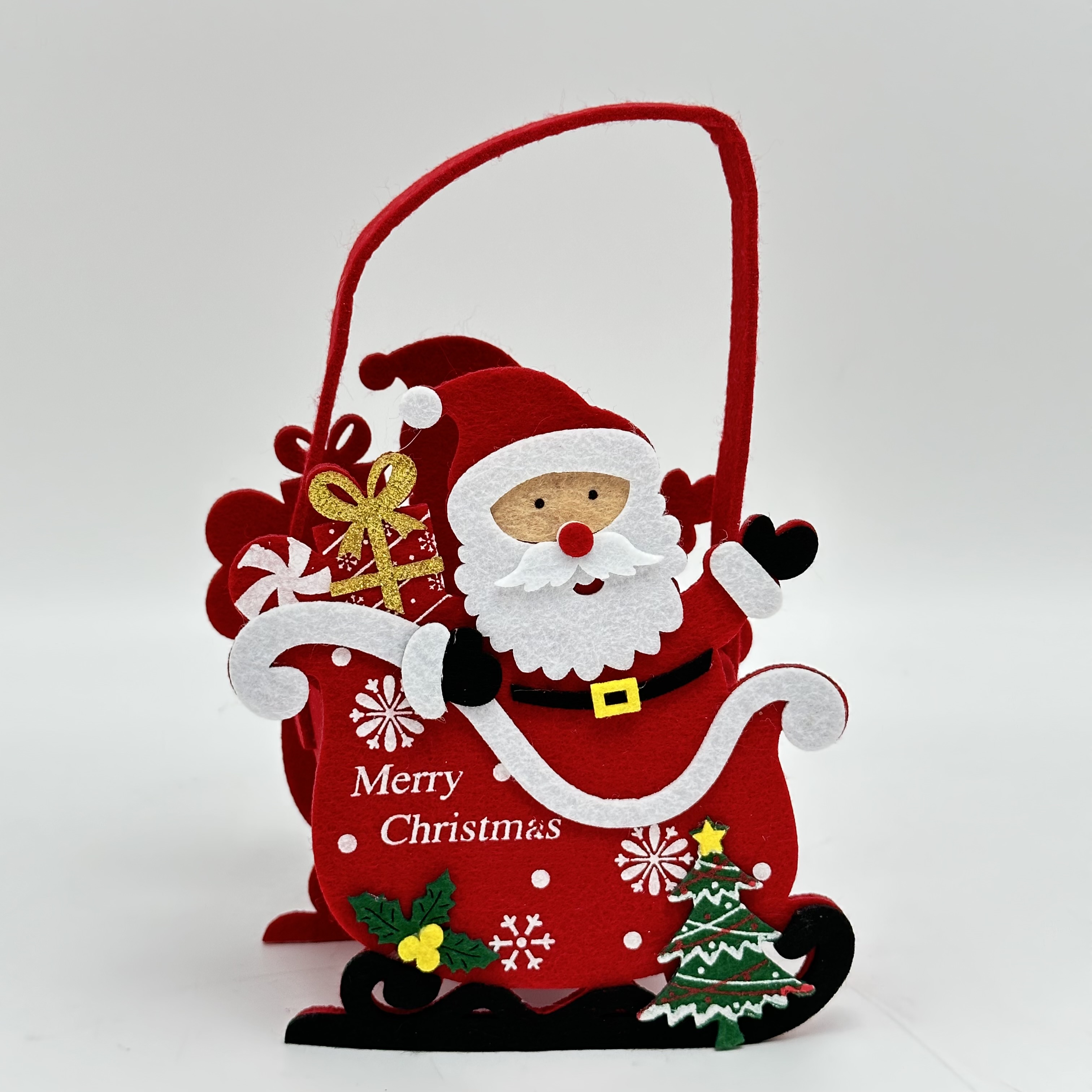 圣诞礼品袋糖果巧克力袋子毛毡包圣诞老人雪人鹿熊产品图