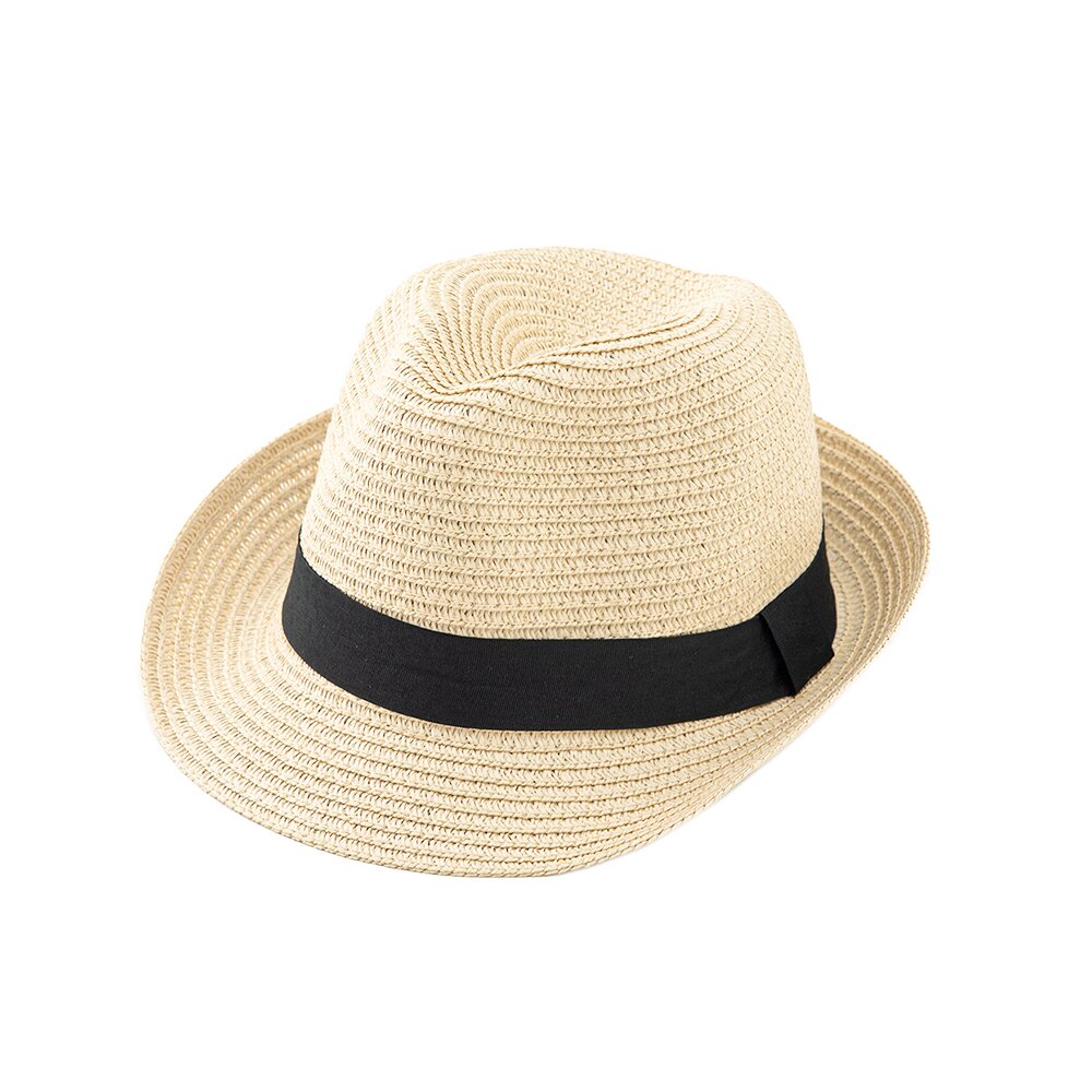 Cross-border exclusive summer sun protection hats, top hats for men and women, outdoor sun protection straw hats, straw woven jazz hats, rolled-up British hats, beach hats, outdoor leisure and vacation Specification image