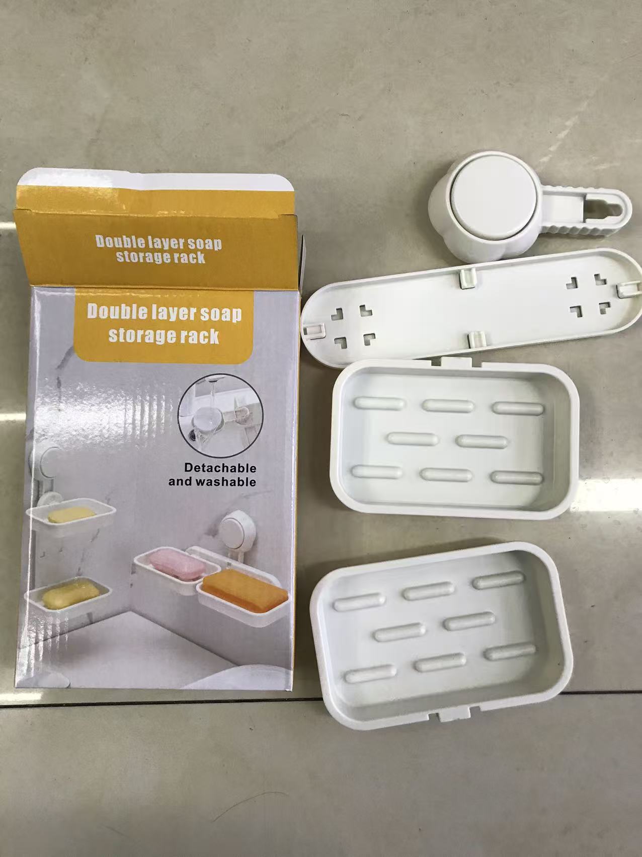 Double-layer soap storage rack, stainless steel bathroom washstand, storage rack, waterproof and rust-proof details Picture