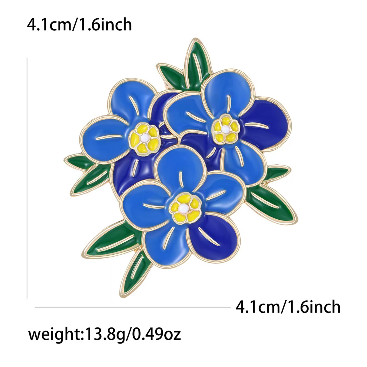 Cross-border fresh enamel European and American enamel flower brooch, elegant and versatile suit accessory brooch, clothing accessory brooch, brooch pin details Picture