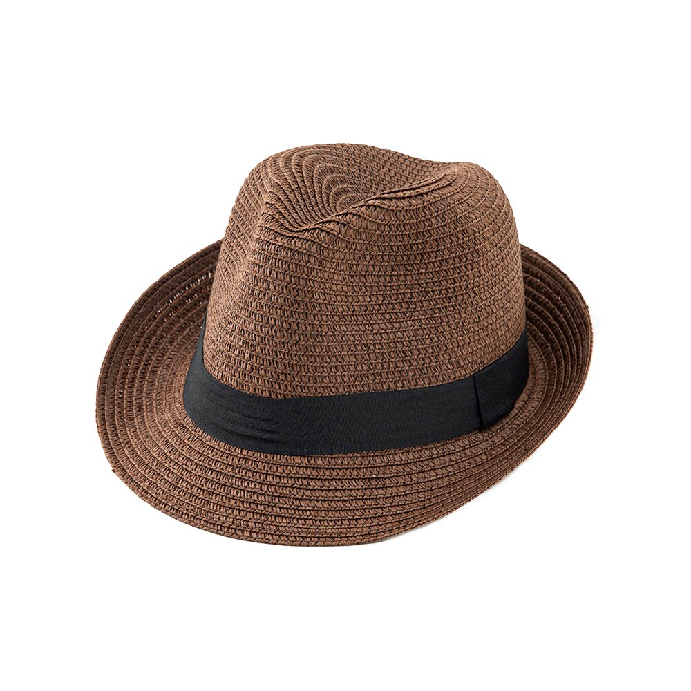 Cross-border exclusive summer sun protection hats, top hats for men and women, outdoor sun protection straw hats, straw woven jazz hats, rolled-up British hats, beach hats, outdoor leisure and vacation Item Picture
