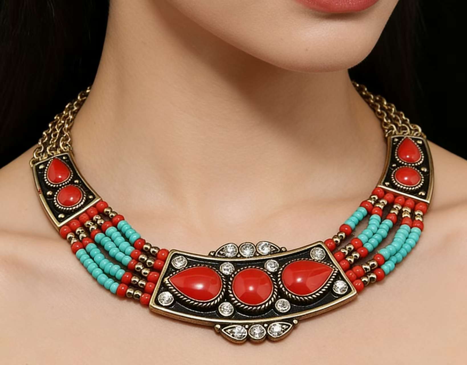 2026复古流行欧美风尼泊尔波西米亚风民族风时尚项链产品图