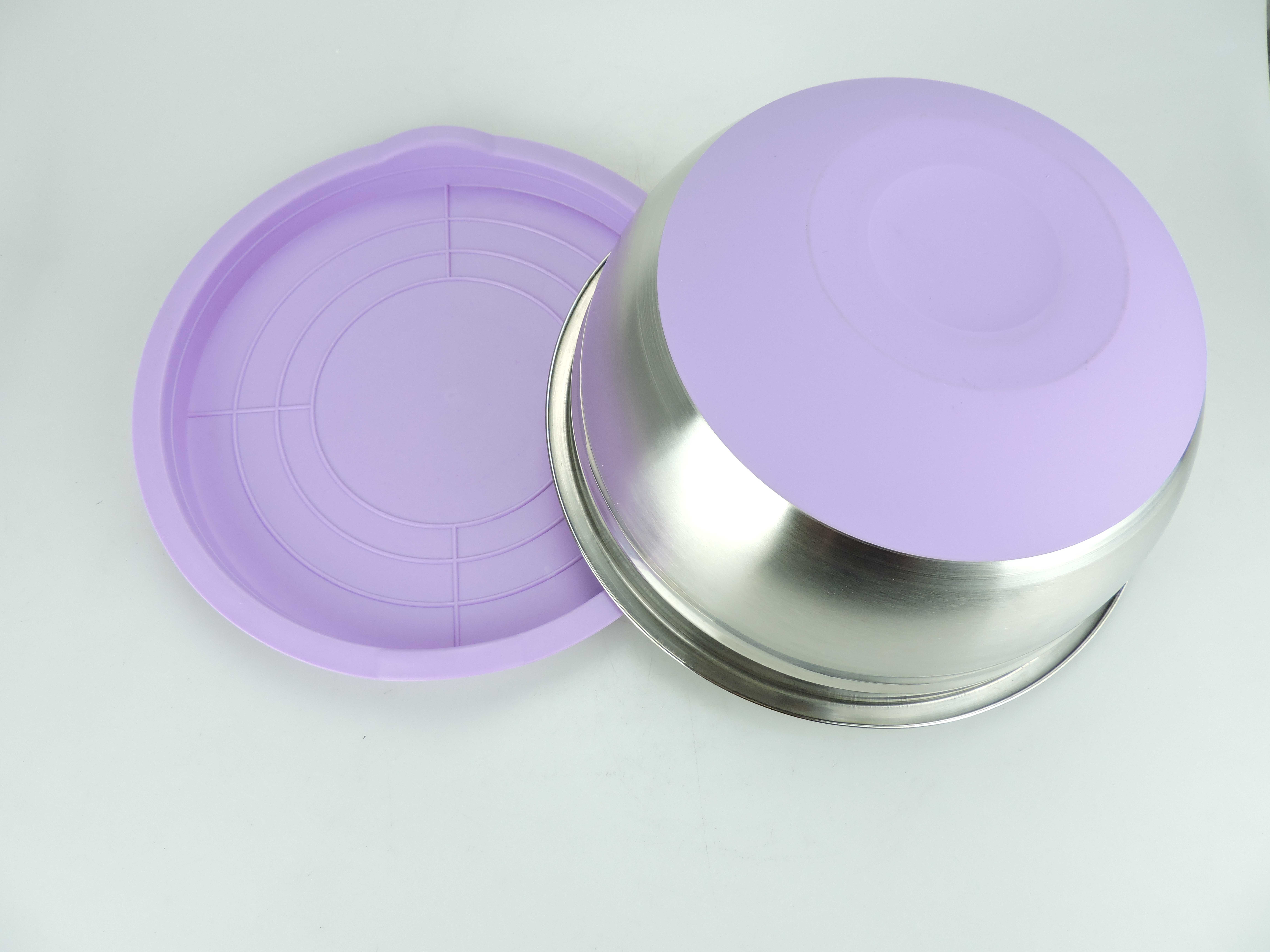 201不锈钢沙拉盆家用碗彩色硅胶盖 多规格组合可选详情2