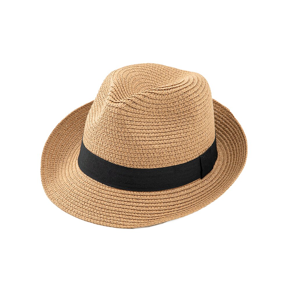 Cross-border exclusive summer sun protection hats, top hats for men and women, outdoor sun protection straw hats, straw woven jazz hats, rolled-up British hats, beach hats, outdoor leisure and vacation details Picture