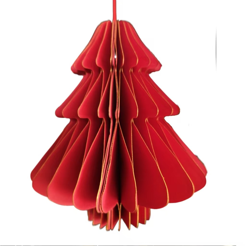 Christmas decorations, golden edge folding honeycomb Christmas tree, gourd snowman hanging ornaments, decorative items, hotel and shopping mall window display atmosphere styles