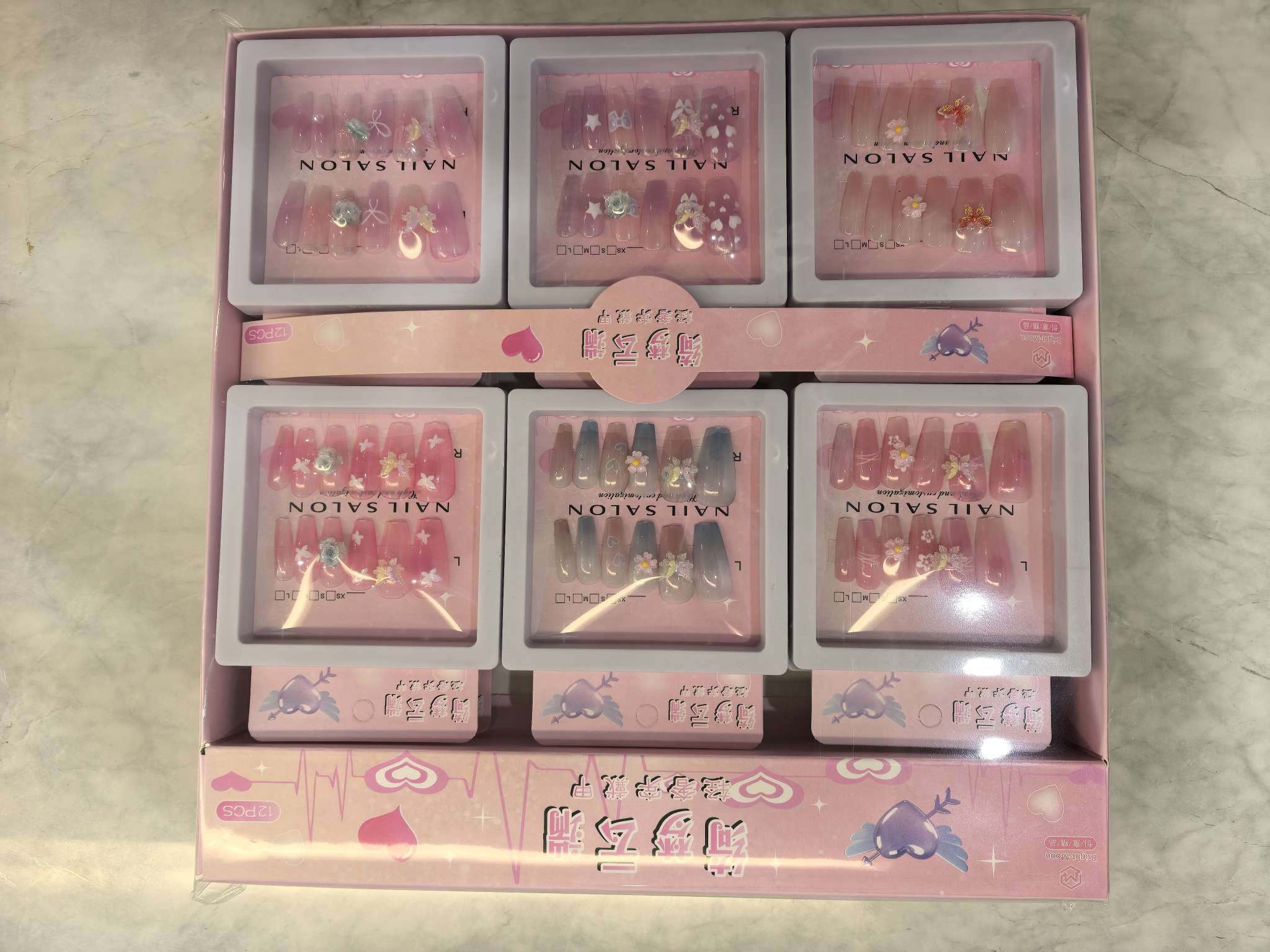 Cat's eye wearable nail with diamond accessories, artificial nails, handcrafted nail display boxes, various styles and types of nails detail image 4