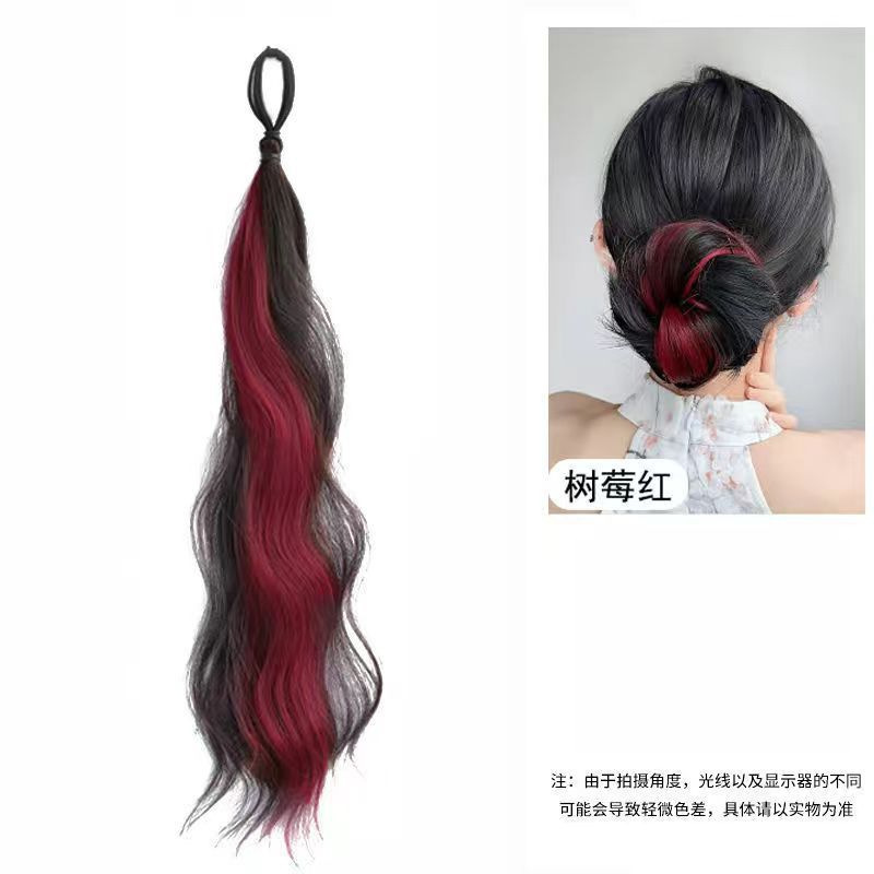 Self-winding hair bun, false hair band, realistic hair flower bud, natural and fluffy hair bun, a seamless false hair bag detail image 2