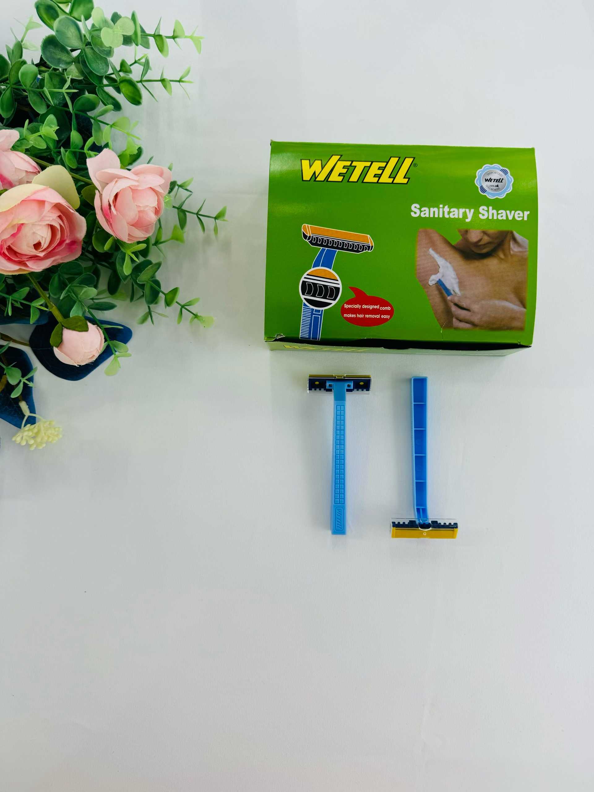 WETELL厂家新款男士一次性手动剃须刀二层不锈钢可替换刀头新款