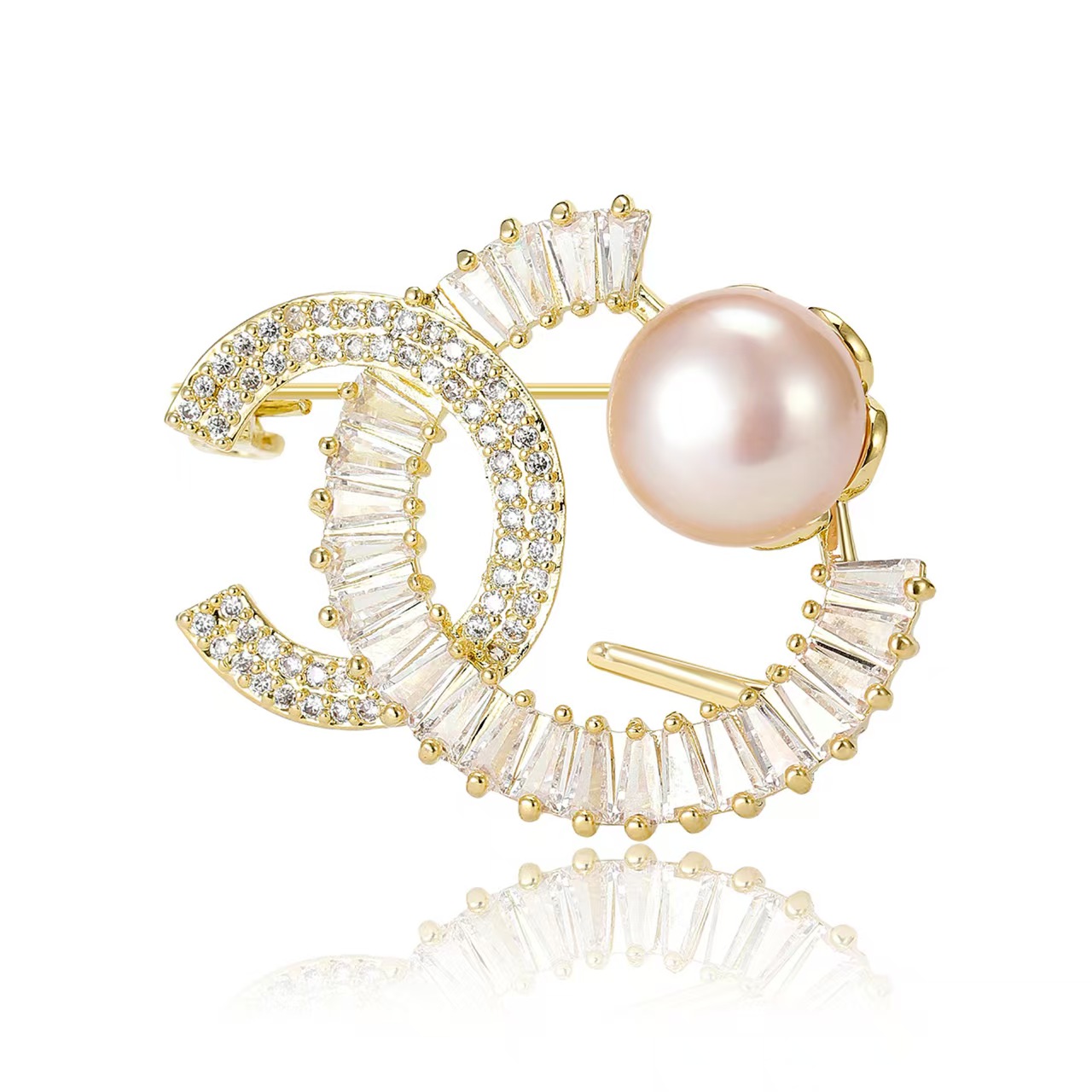 小香胸针女奢华ins潮外套天然淡水珍珠别针扣针时尚百搭西装胸花配饰品细节图