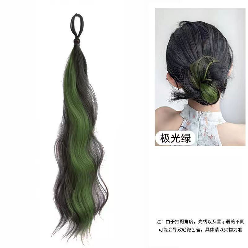 Self-winding hair bun, false hair band, realistic hair flower bud, natural and fluffy hair bun, a seamless false hair bag detail image 3