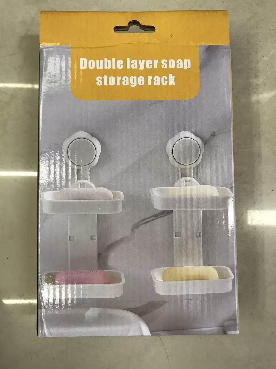 Double-layer soap storage rack, stainless steel bathroom washstand, storage rack, waterproof and rust-proof Specification image