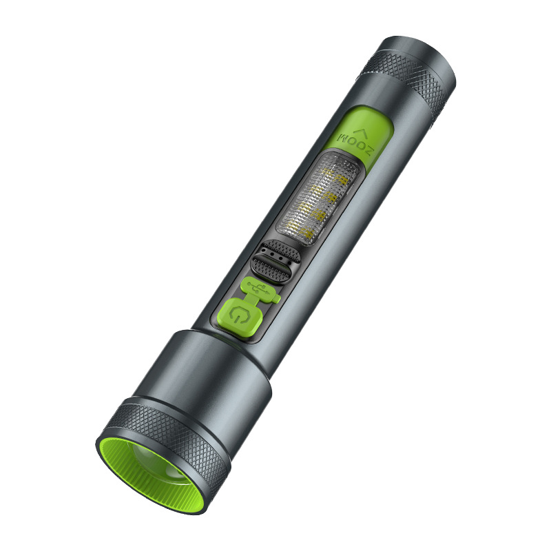 X126 rechargeable aluminum alloy flashlight, white laser dual light source focusing flashlight, side light high-intensity flashlight, outdoor emergency outdoor lighting flashlight Item Picture