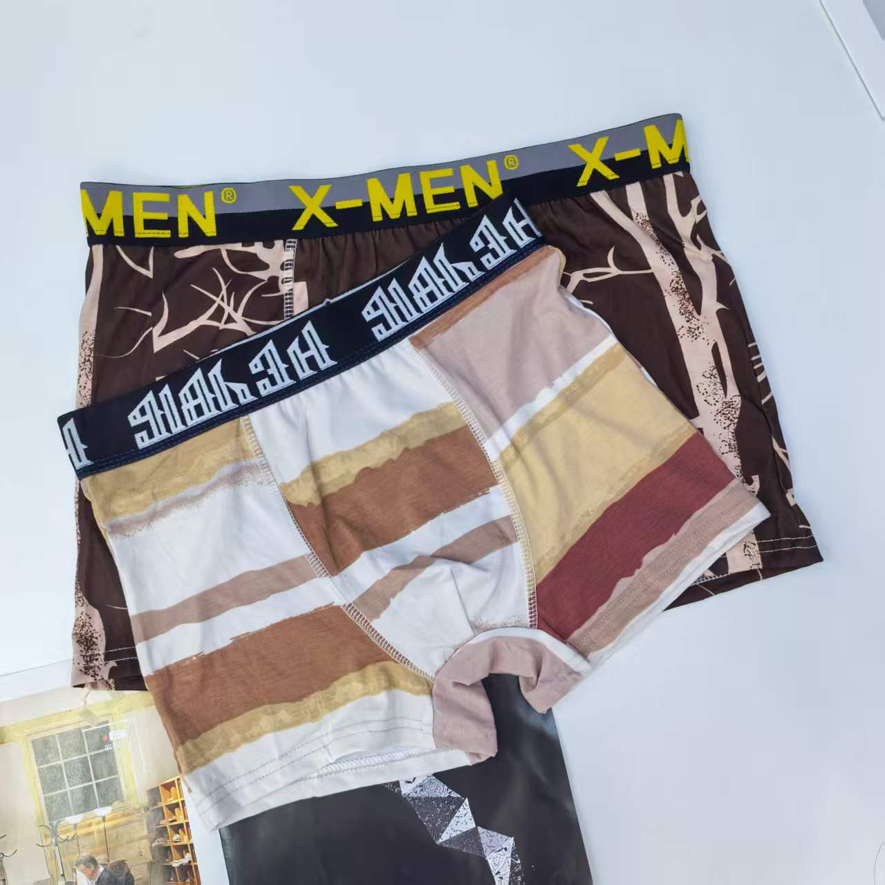 1461# Men's underwear for export to the Middle East and Africa. Men's briefs are comfortable and breathable. Colorful printed briefs for men. QNI Specification drawing