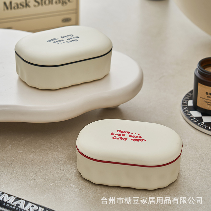 S137-1006 soap box, double-layer covered bathroom, portable draining soap box for student dormitories
