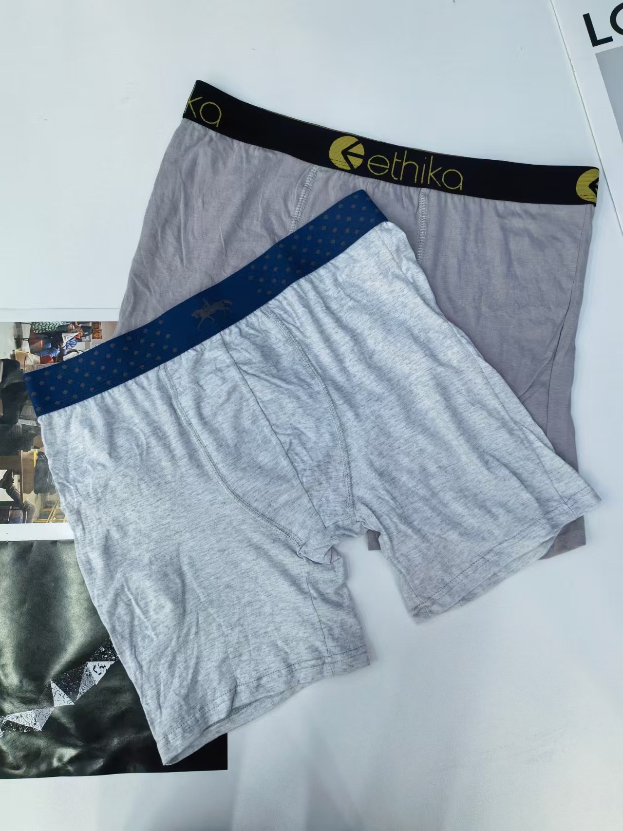 1459# Men's underwear for export to the Middle East and Africa, men's pure cotton underwear, color-blocking waist-neck underwear, men's briefs, QNI Item Picture