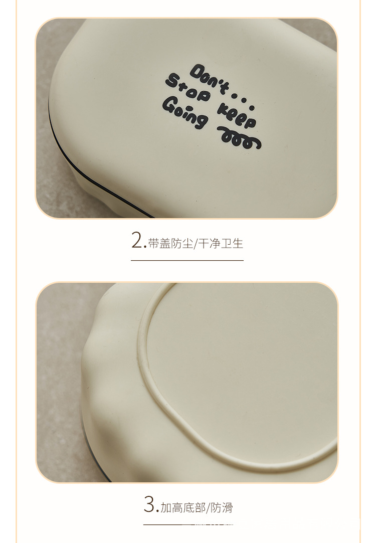 S137-1006 soap box, double-layer covered bathroom, portable draining soap box for student dormitories detail image 12