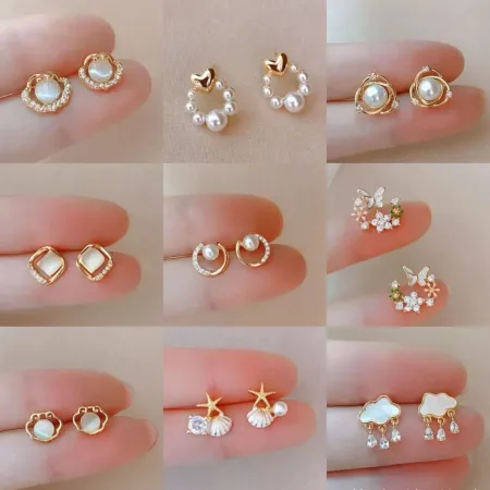 2026 fashionable new earrings, pearl sweet stud earrings, cat's eye starfish shell seaside design sense, light luxury small stud earrings 2026 fashionable new earrings, pearl sweet stud earrings, cat's eye starfish shell seaside design sense, light luxury small stud earrings