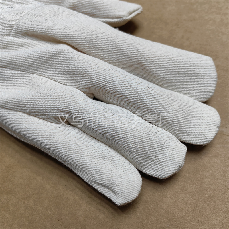 Ribbed canvas gloves, twill canvas labor protection gloves, anti-slip and wear-resistant gloves for oil fields and railways, mechanical work, welders pic 5