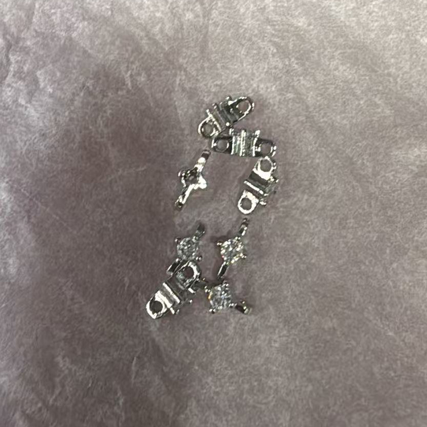 铜镀真金强保色镶锆石双吊吊坠钻杯diy手工饰品手链项链串珠配件