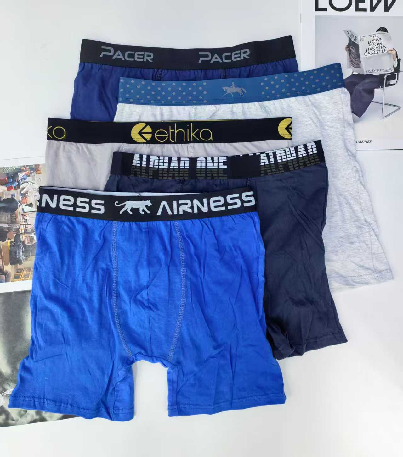 1459# Men's underwear for export to the Middle East and Africa, men's pure cotton underwear, color-blocking waist-neck underwear, men's briefs, QNI details Picture