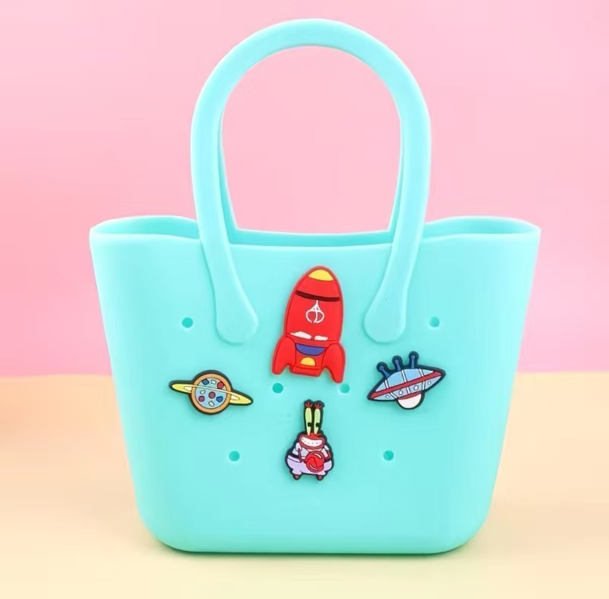 手工DIY防水手提硅胶洞洞包，防水，防沙硅胶包包详情图4