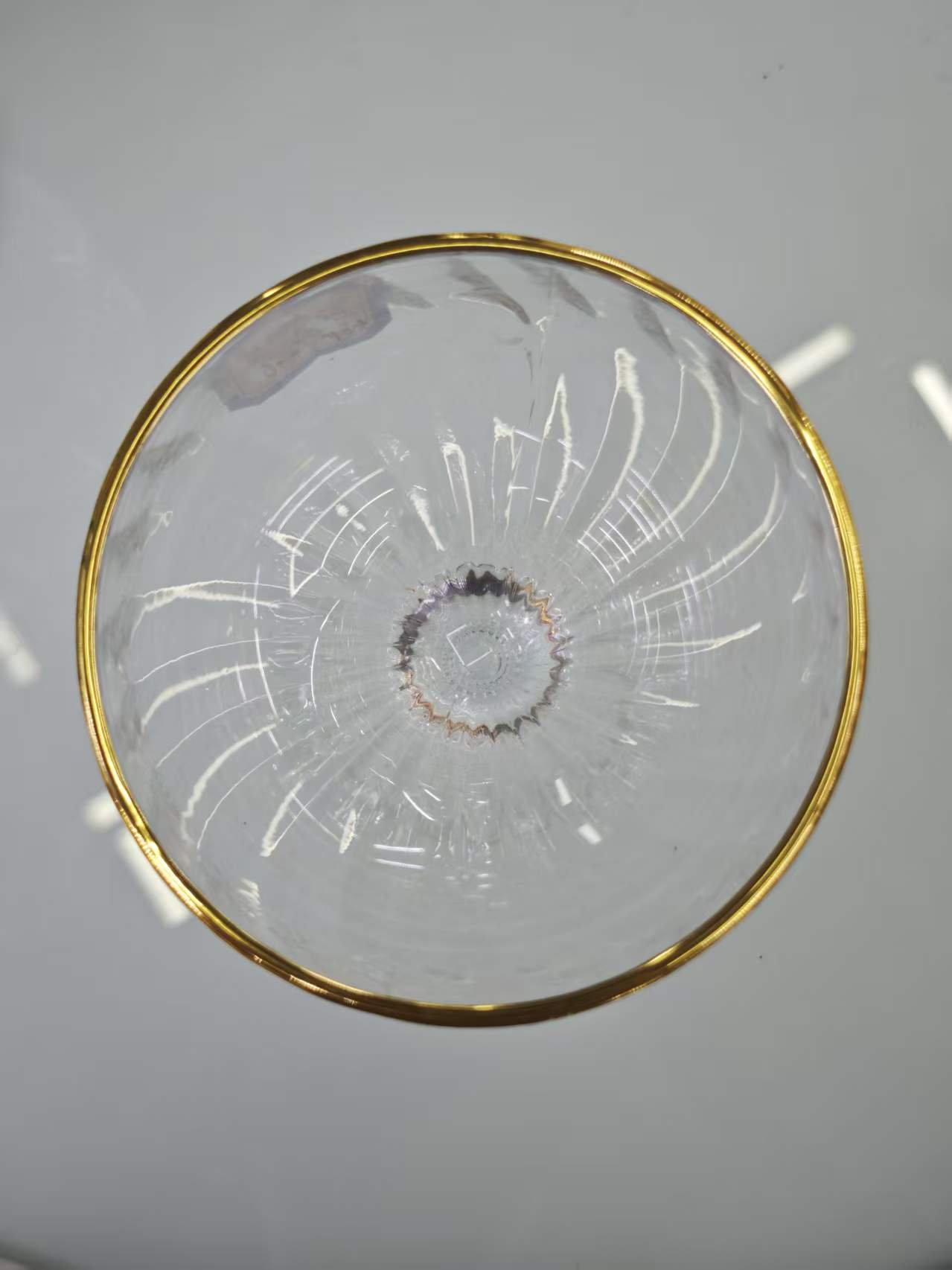 Gold-rimmed transparent glass cup, simple household water cup, office drinking cup Item Picture