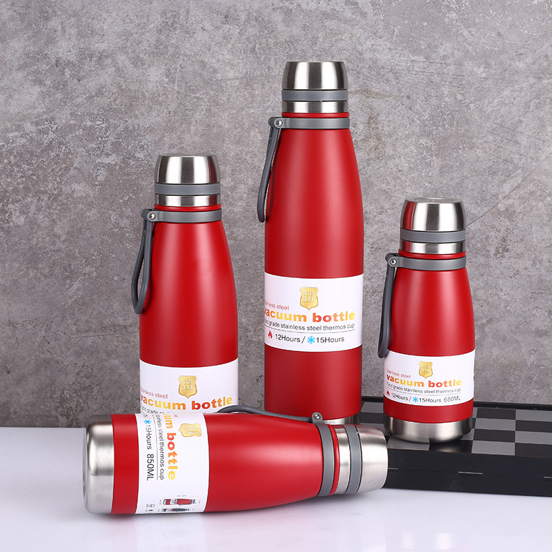 All-steel insulated cup, portable hand-held large-capacity stainless steel water cup, vacuum cola bottle, travel cup Item Picture