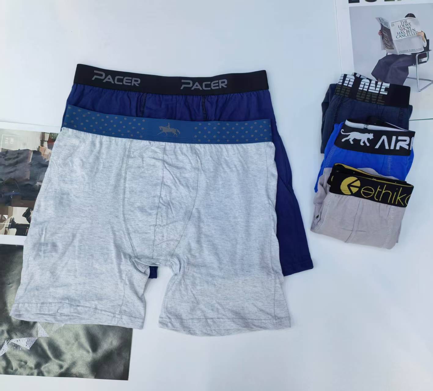 1459# Men's underwear for export to the Middle East and Africa, men's pure cotton underwear, color-blocking waist-neck underwear, men's briefs, QNI full figure