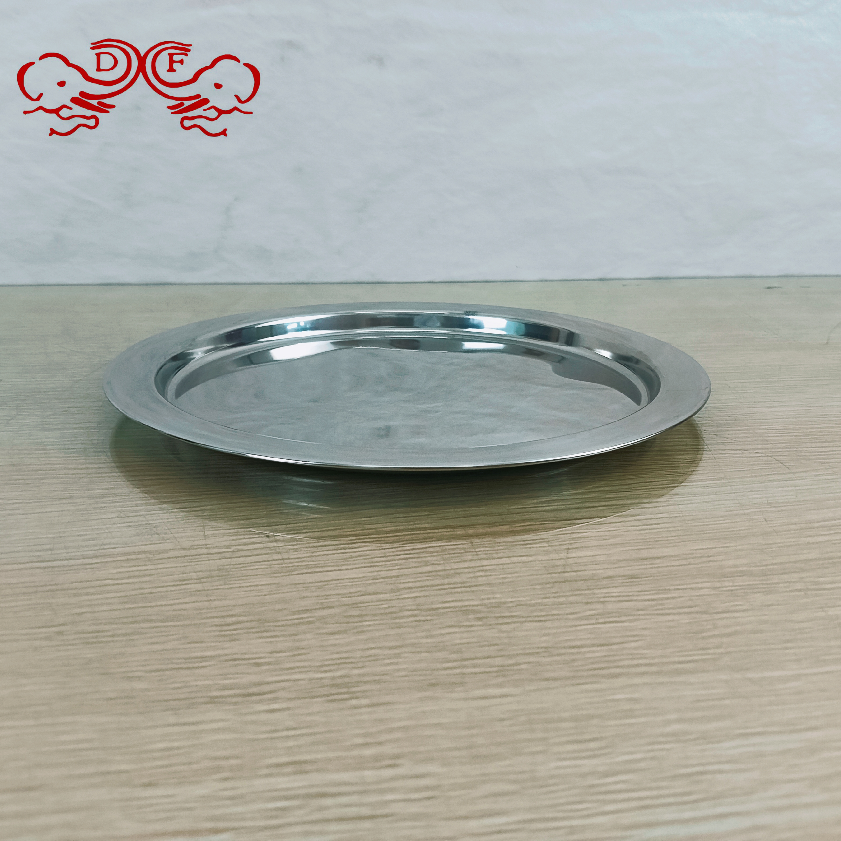DF99483 stainless steel round plate, flower plate, golden bronze color, craft fruit plate and vegetable plate, DF TRADINGHOUSE