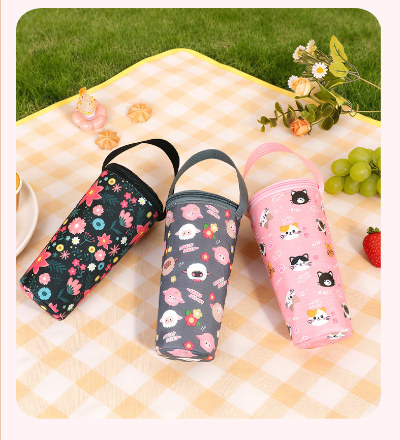 夏季少女心逛街手拎便携饮料奶茶收纳袋牛津布锡箔拉链保温冷饮袋详情图9