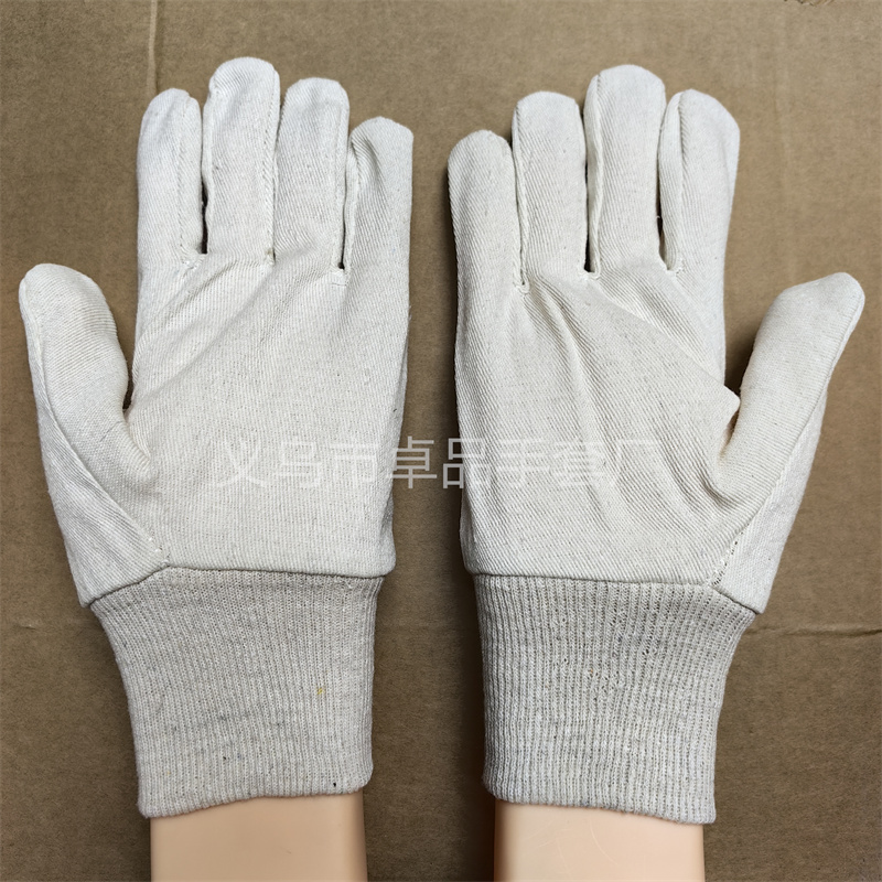 Ribbed canvas gloves, twill canvas labor protection gloves, anti-slip and wear-resistant gloves for oil fields and railways, mechanical work, welders Specification image