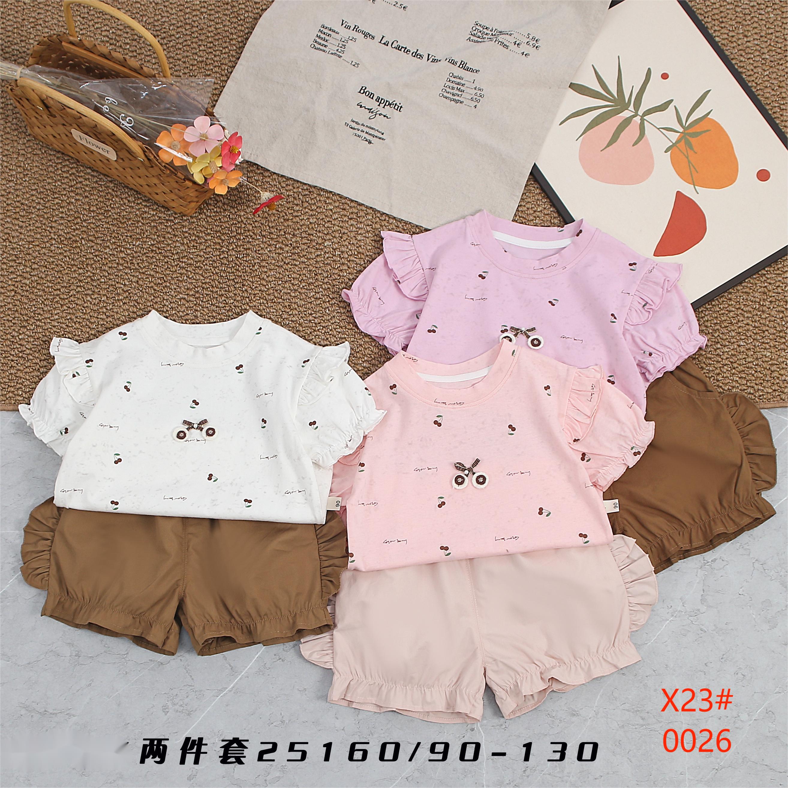 Two-piece children's clothing set, top and shorts, children's casual set for spring and summer, breathable and comfortable details Picture