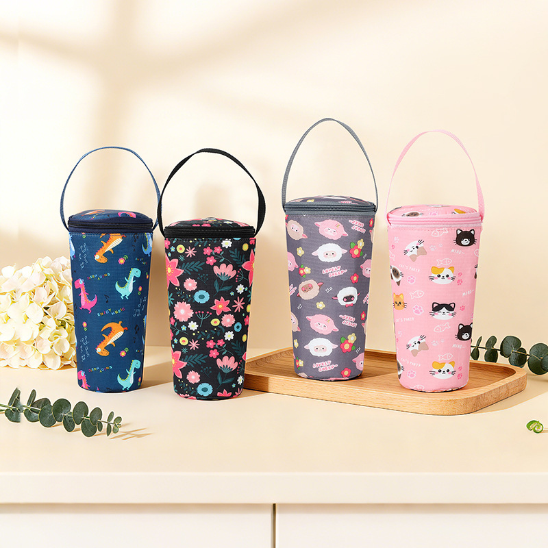 夏季少女心逛街手拎便携饮料奶茶收纳袋牛津布锡箔拉链保温冷饮袋细节图