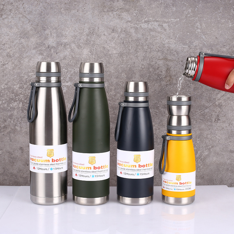 All-steel insulated cup, portable hand-held large-capacity stainless steel water cup, vacuum cola bottle, travel cup Specification image